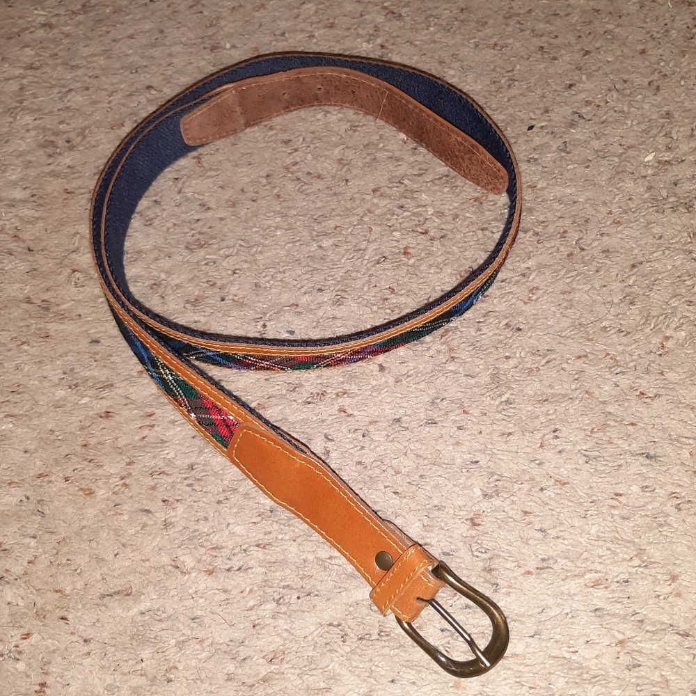 Ingle Buchan Tarten Leather And Wool Belt